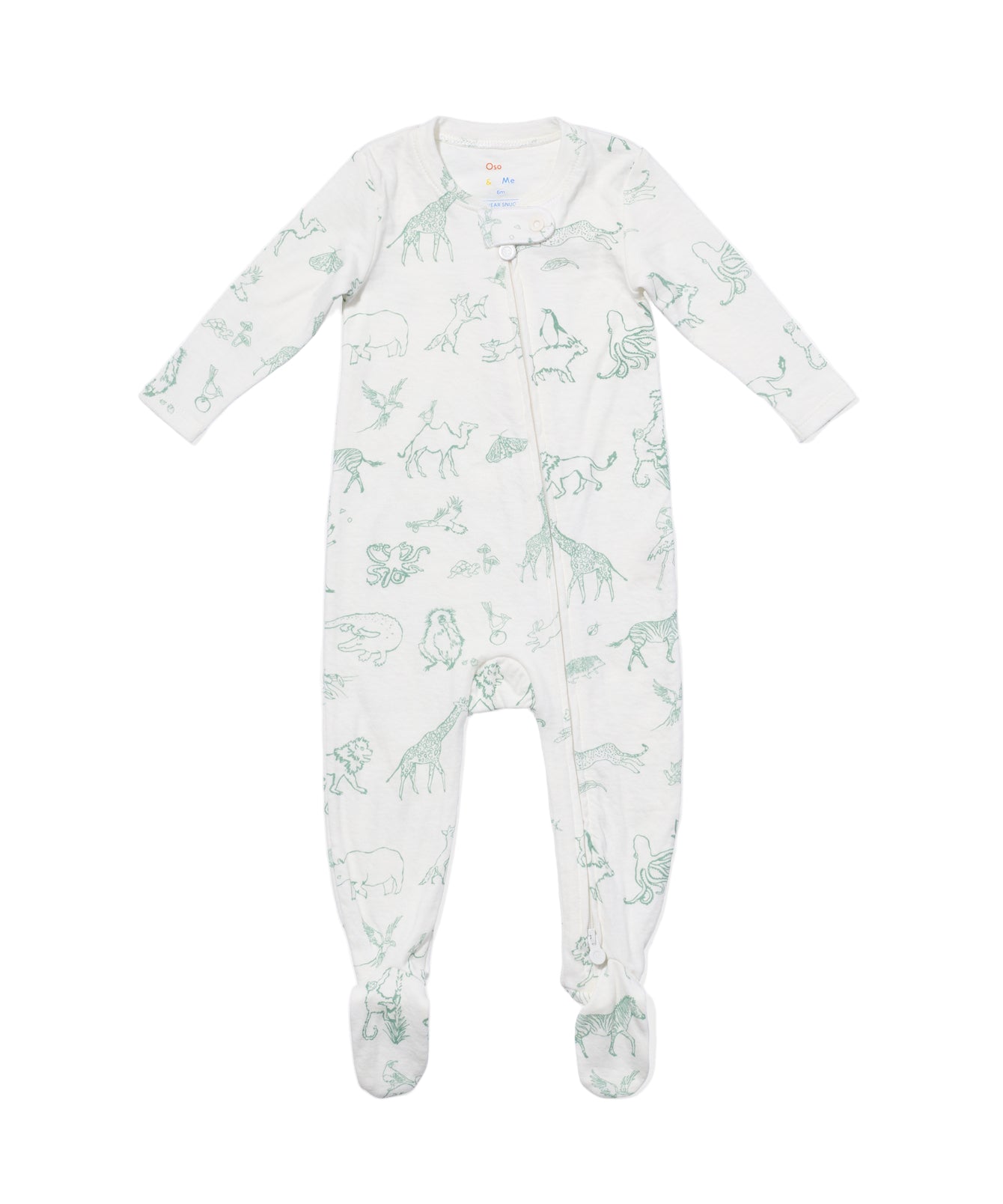 Marley Zip Pajama in Seafoam Animal Parade