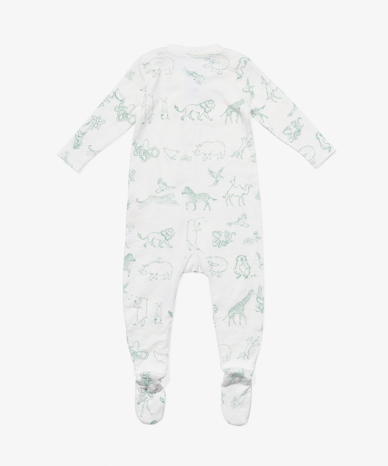 Marley Zip Pajama in Seafoam Animal Parade
