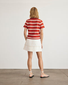 Melanie Top in Brick & Cream Stripe