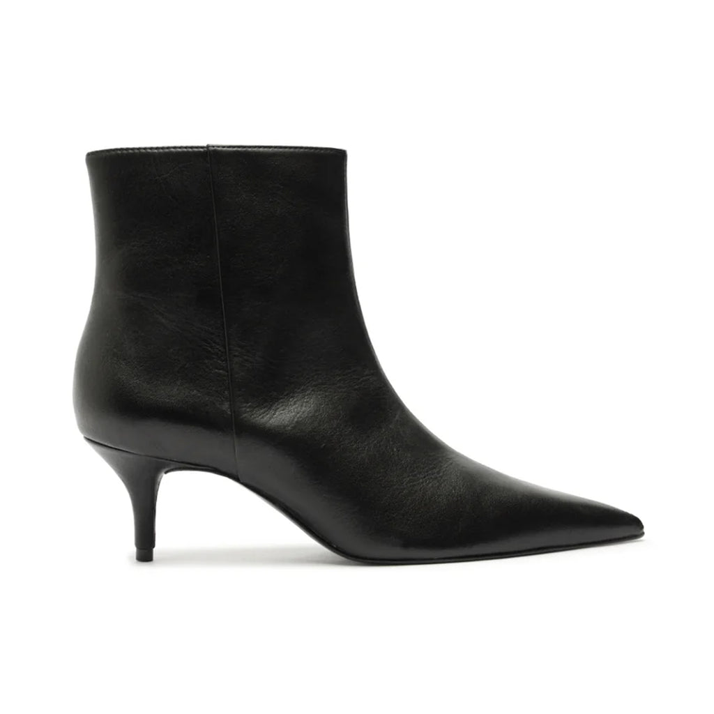 Mikki Mid Leather Bootie in Black