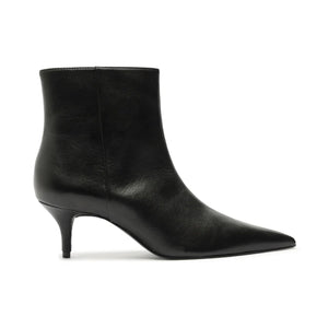 Mikki Mid Leather Bootie in Black