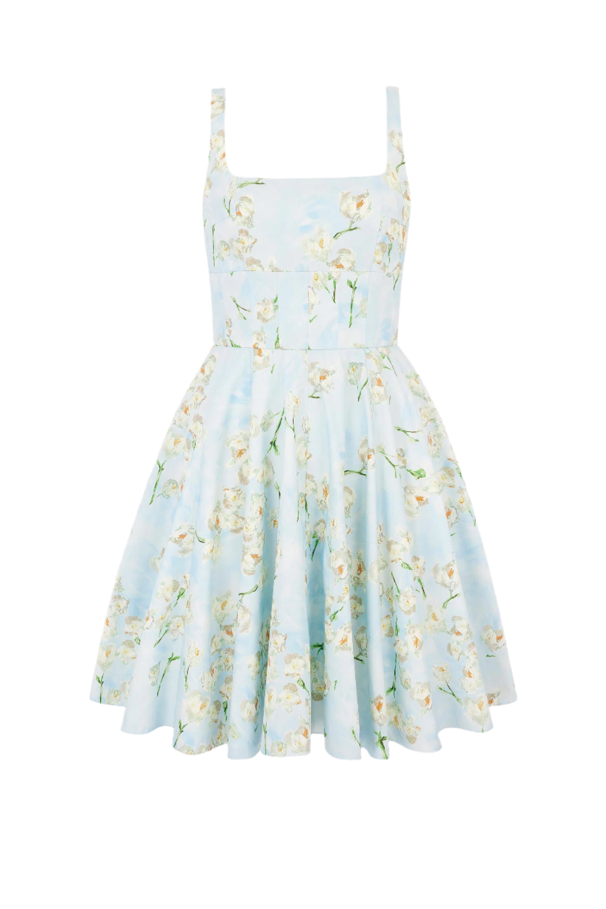 Mini Mona Dress with Little Lillie's on Blue Cotton