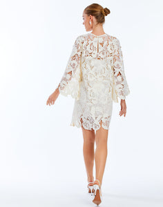 Mira Lace Mini Dress in Ivory