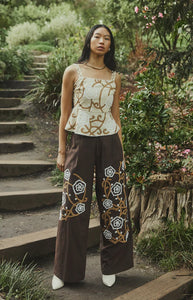 Miranda Top in Khaki Garden