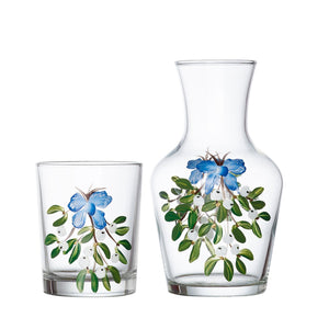 Mistletoe Bow Carafe & Tumbler