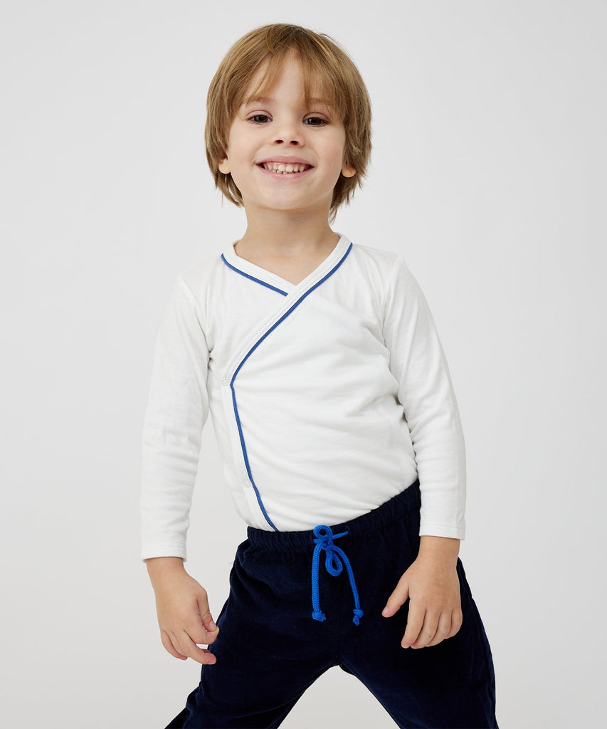 Crossbody One-Piece in Navy Piping