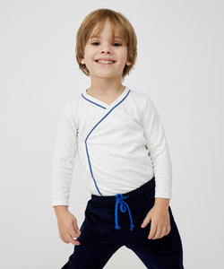 Crossbody One-Piece in Navy Piping