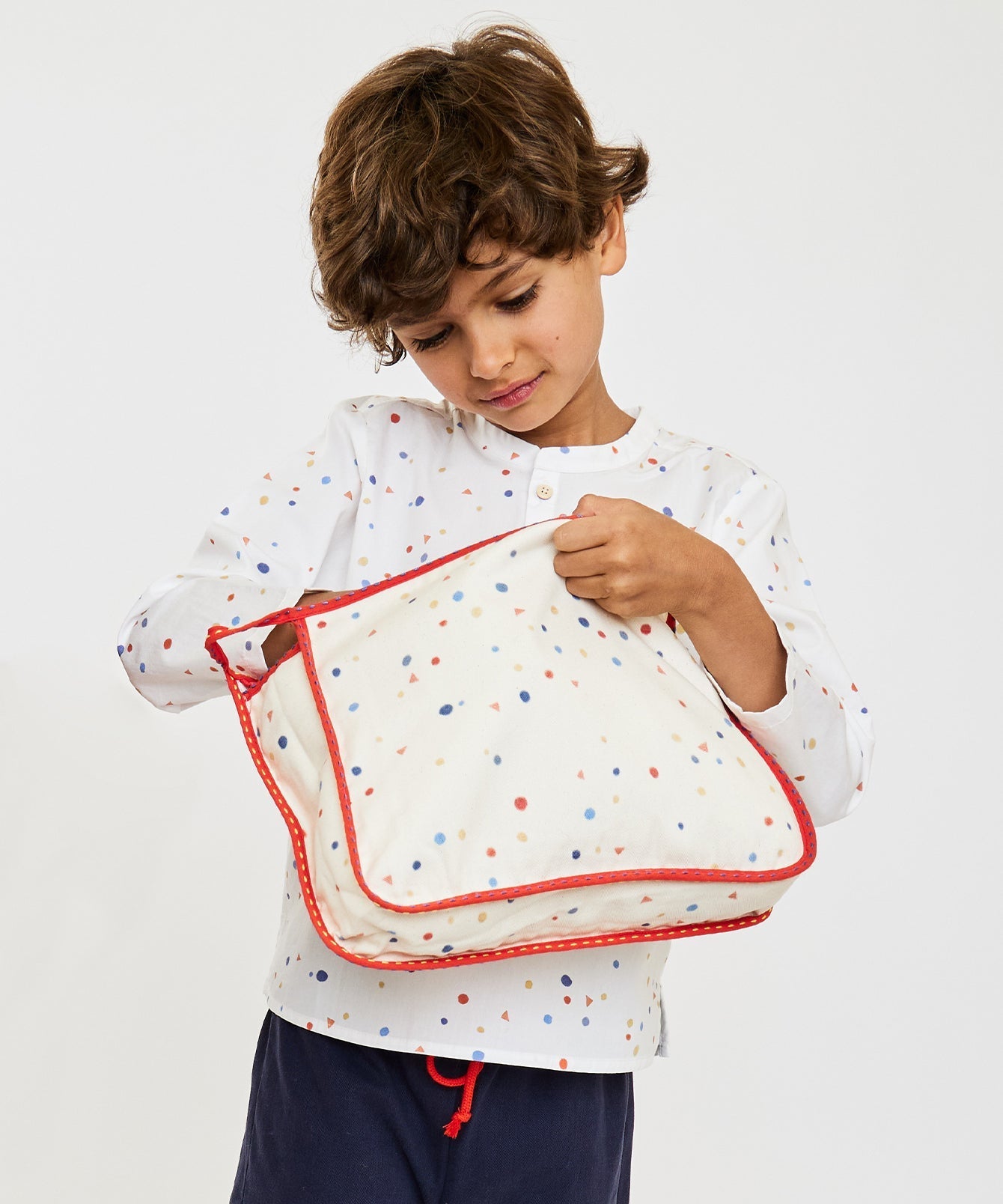 Large Zip Bag in Signature Dot