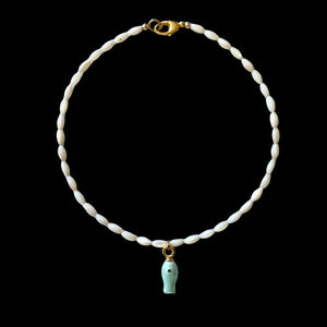 Mother of Pearl Beaded Fish Necklace