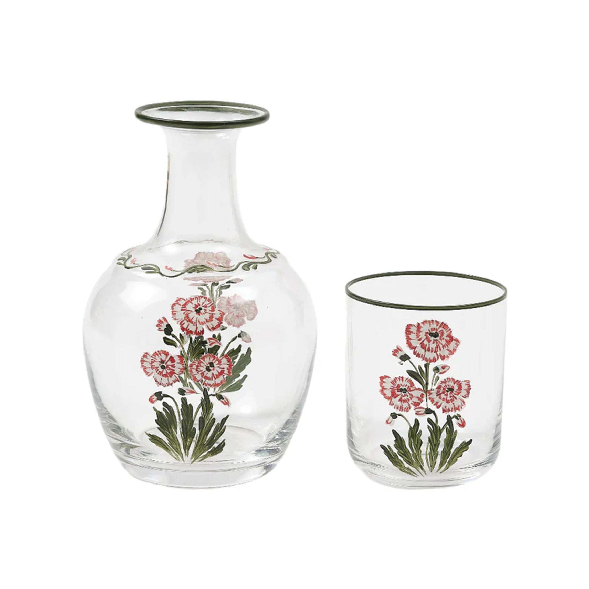 Murano Garofano Hand-Painted Bedside Set