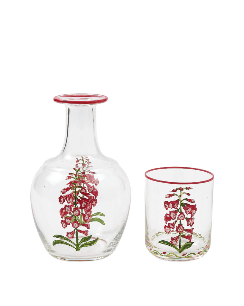 Murano Fuchsia Hand-Painted Bedside Set