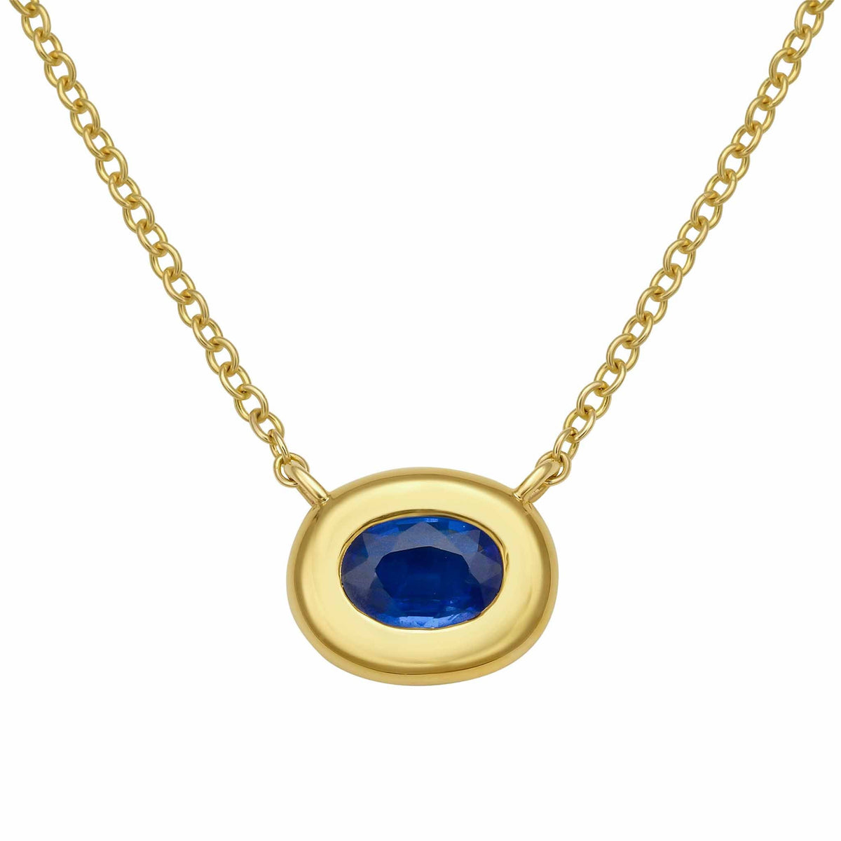 Midori Blue Sapphire Pendant Necklace