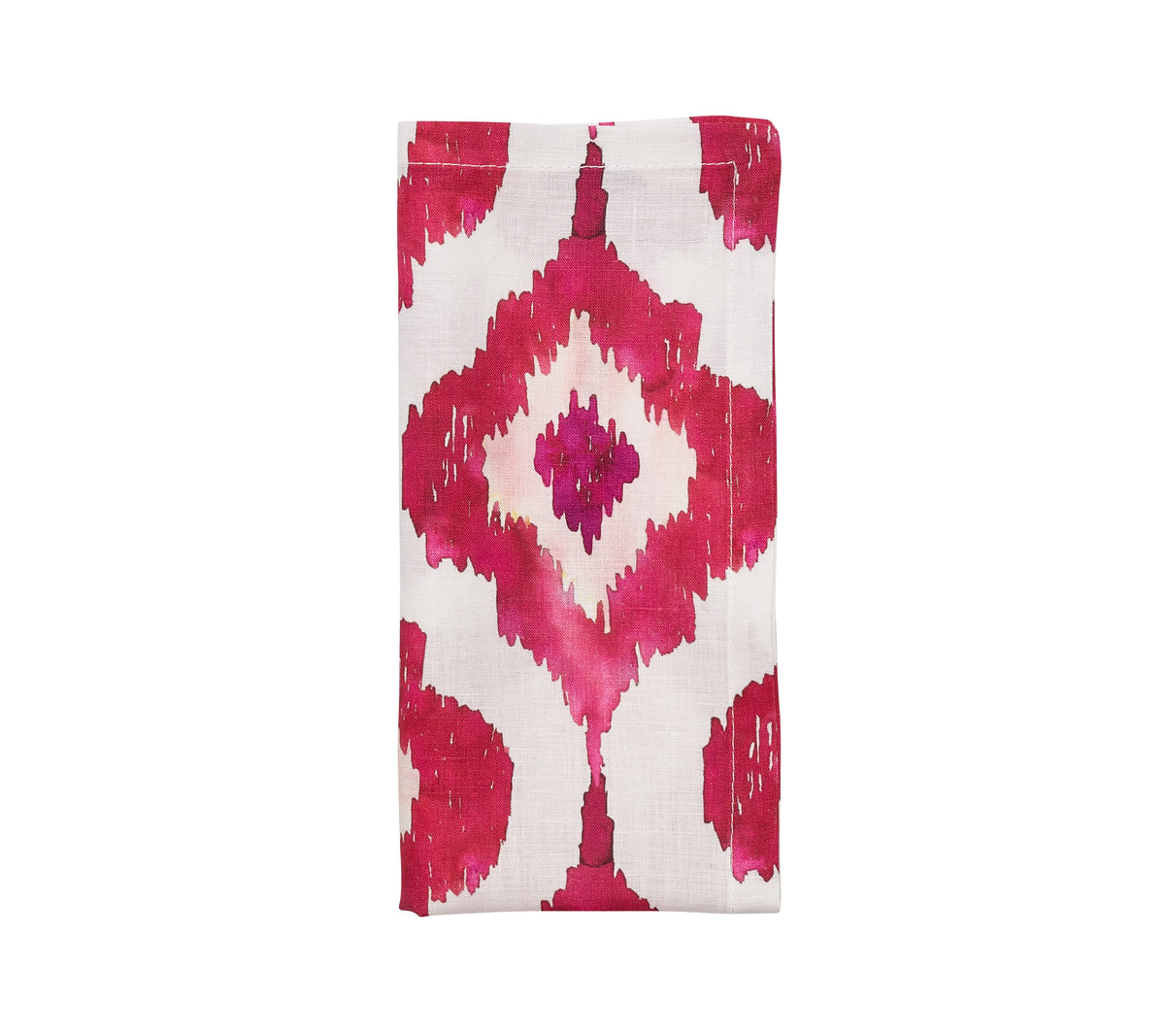 Watercolor Ikat Napkin in Fuchsia, Set of 4