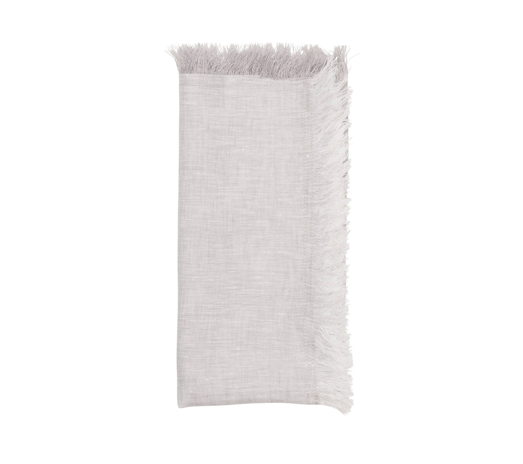 Chambray Fringe Napkin in Gray, Set of 4