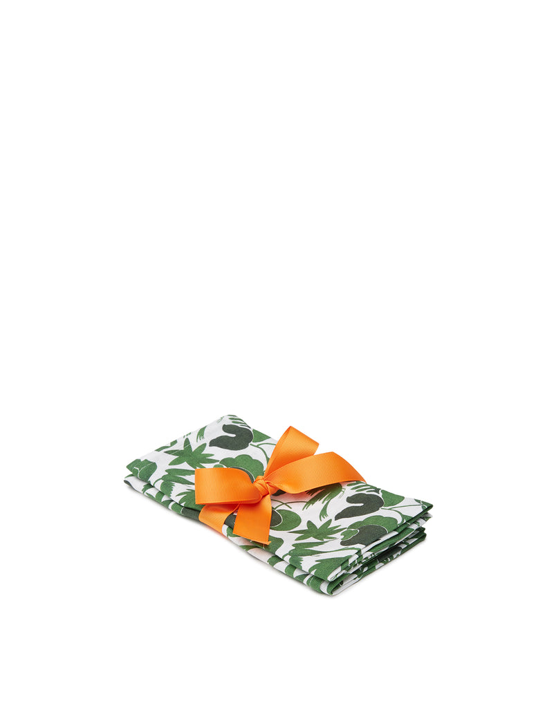 Large Napkins in Wildbird Green, Set of 2