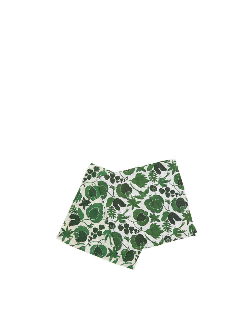 Large Napkins in Wildbird Green, Set of 2