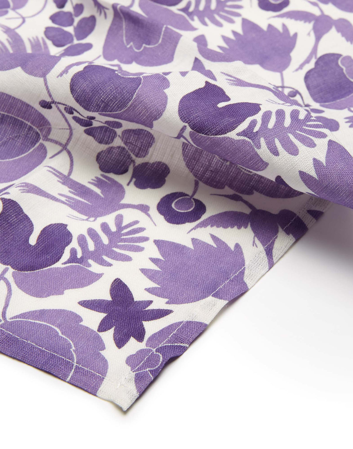 Large Napkins in Wildbird Purple, Set of 2