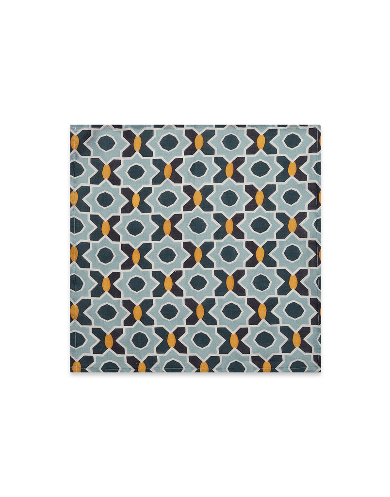 Large Napkins in Plaza Small Light Blue, Set of 2