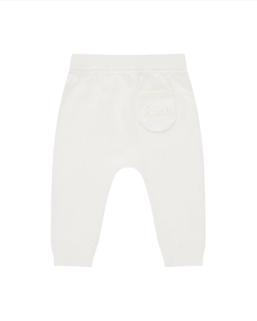 Angel Wing Knitted Trouser in Ivory