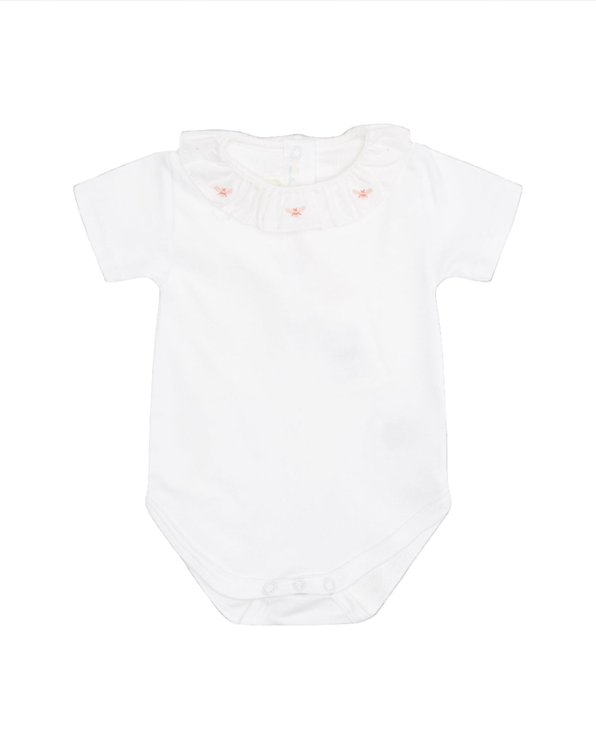 Alexandra Ruffle Collar Onesie With Bee Embroidered