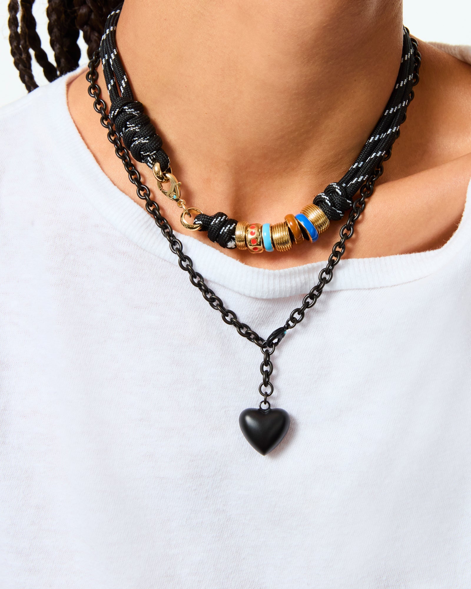 The Super Size Happy Cord Necklace in Black