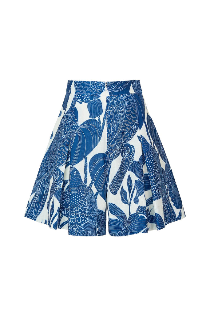 Perla Short in Canario Blue Print