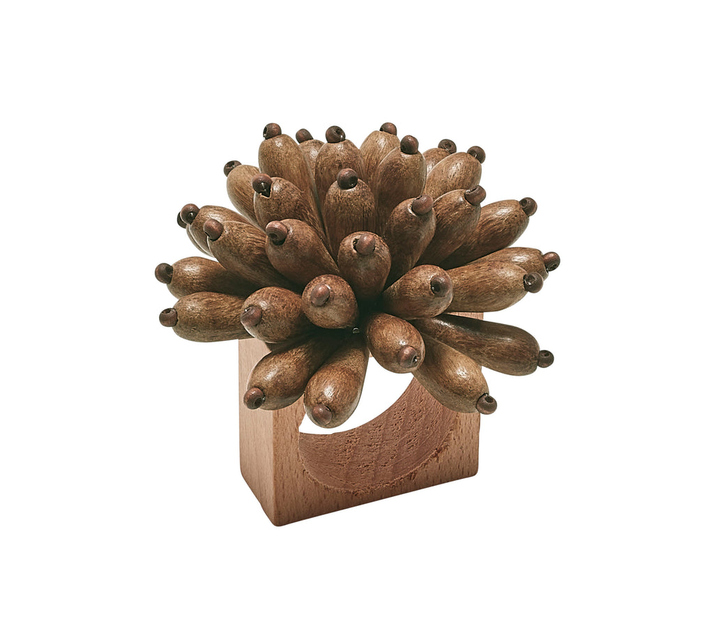 Florette Napkin Ring in Brown, Set of 4