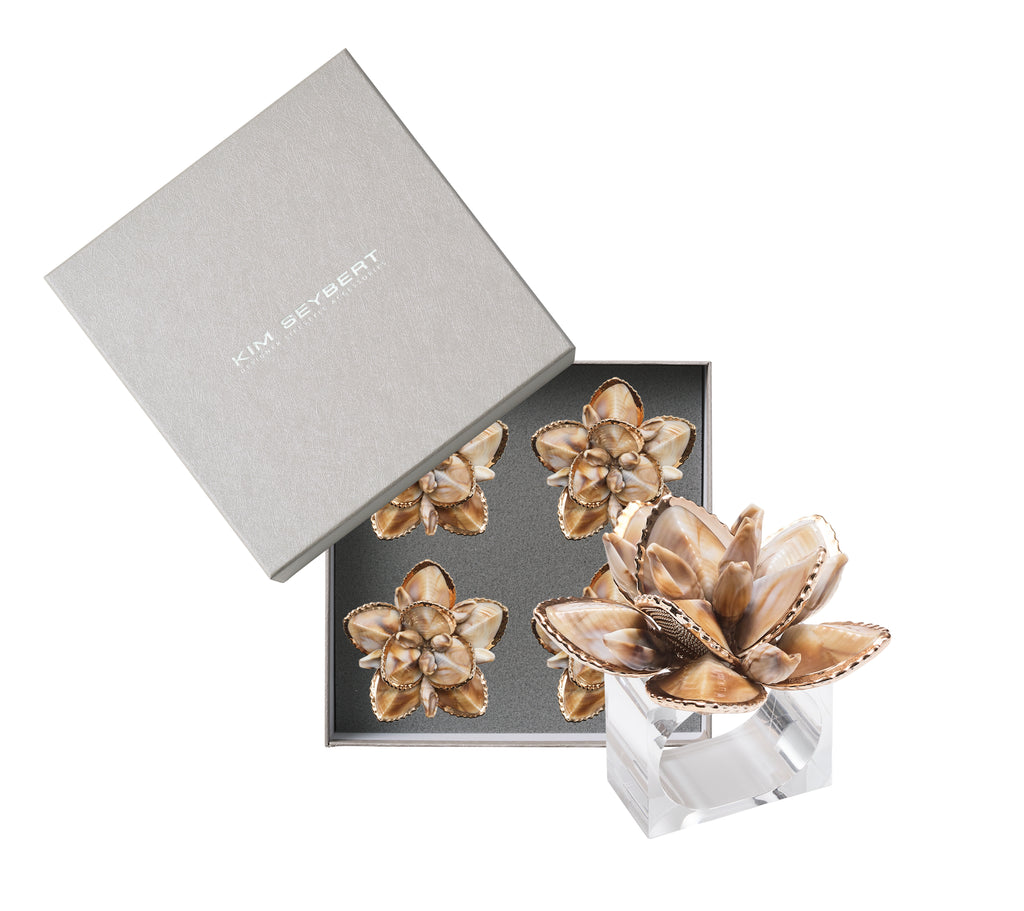 Beachcomber Napkin Ring in Natural, Set of 4 in a Gift Box