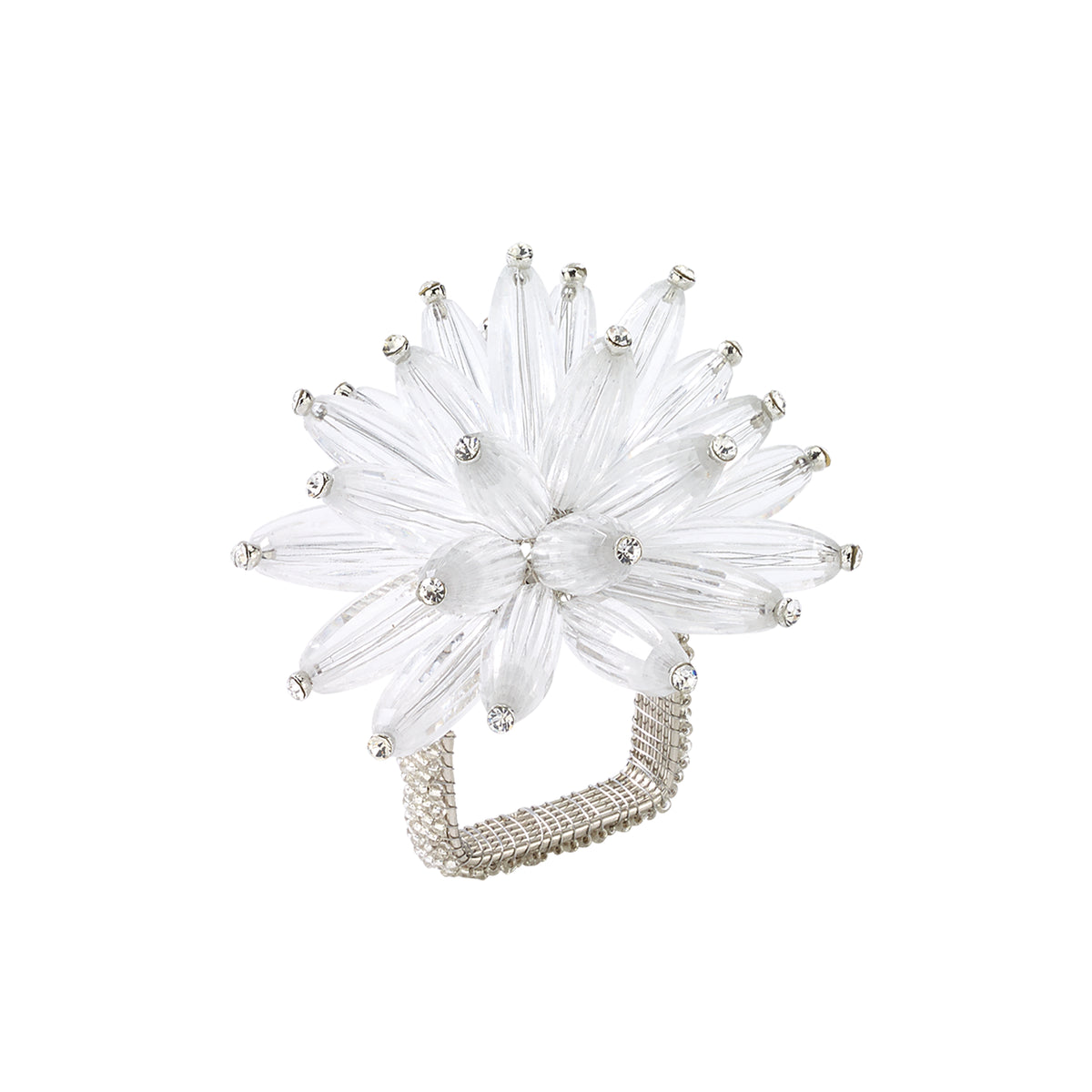 Constellation Napkin Ring in Silver & Crystal, Set of 4