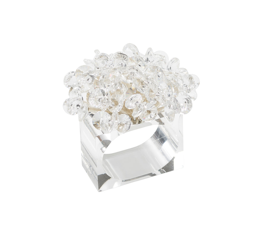 Aster Napkin Rings in Crystal, Set of 4