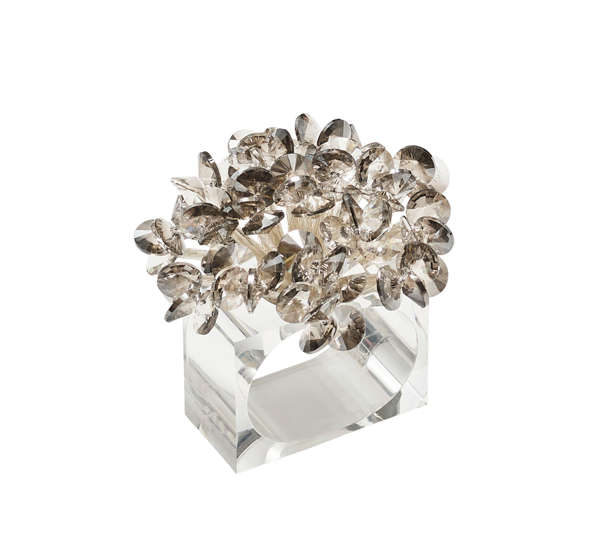 Aster Napkin Ring in Smoke, Set of 4