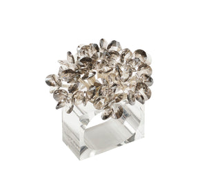 Aster Napkin Ring in Smoke, Set of 4