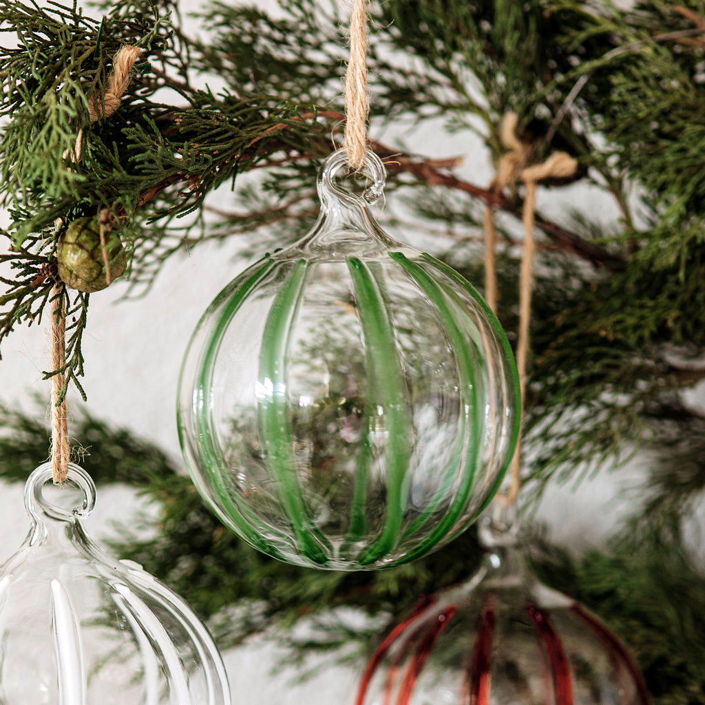 Nuovo Stripe Ornament in Green