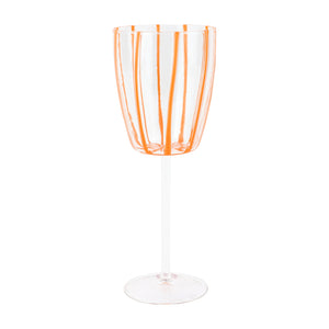 Nuovo Stripe Wine Glass in Orange