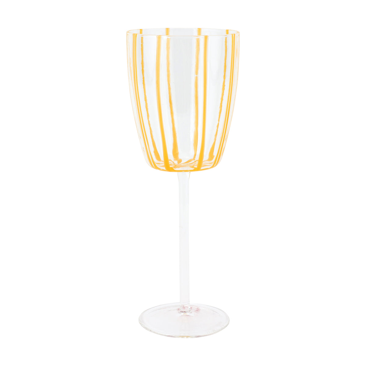 Nuovo Stripe Wine Glass in Yellow