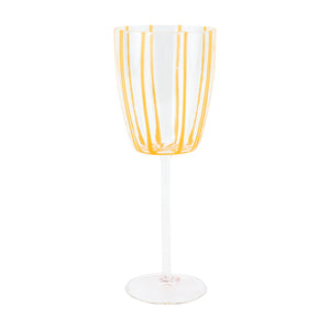 Nuovo Stripe Wine Glass in Yellow