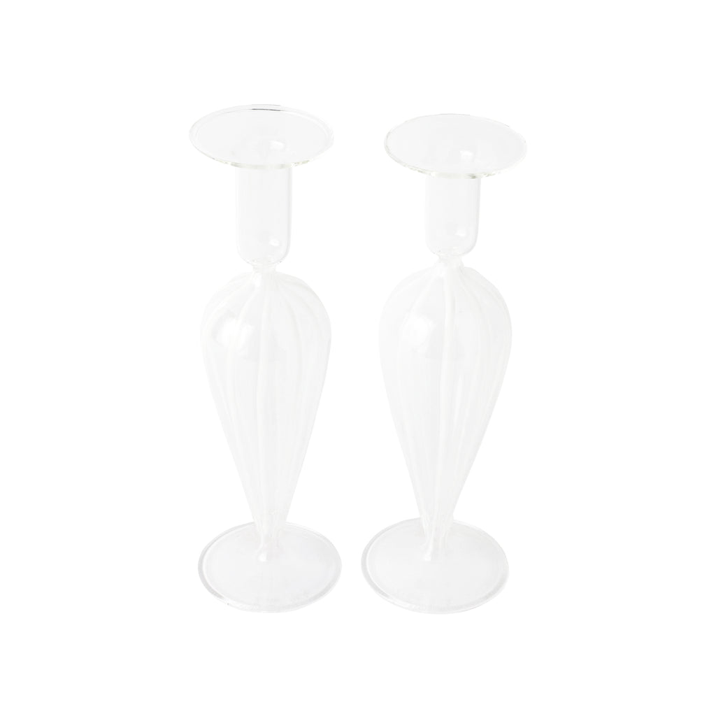 Nuovo Stripe Candlesticks, Set of 2