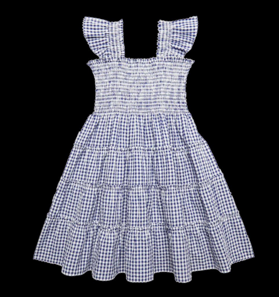 The Tiny Ellie Nap Dress in Navy Gingham