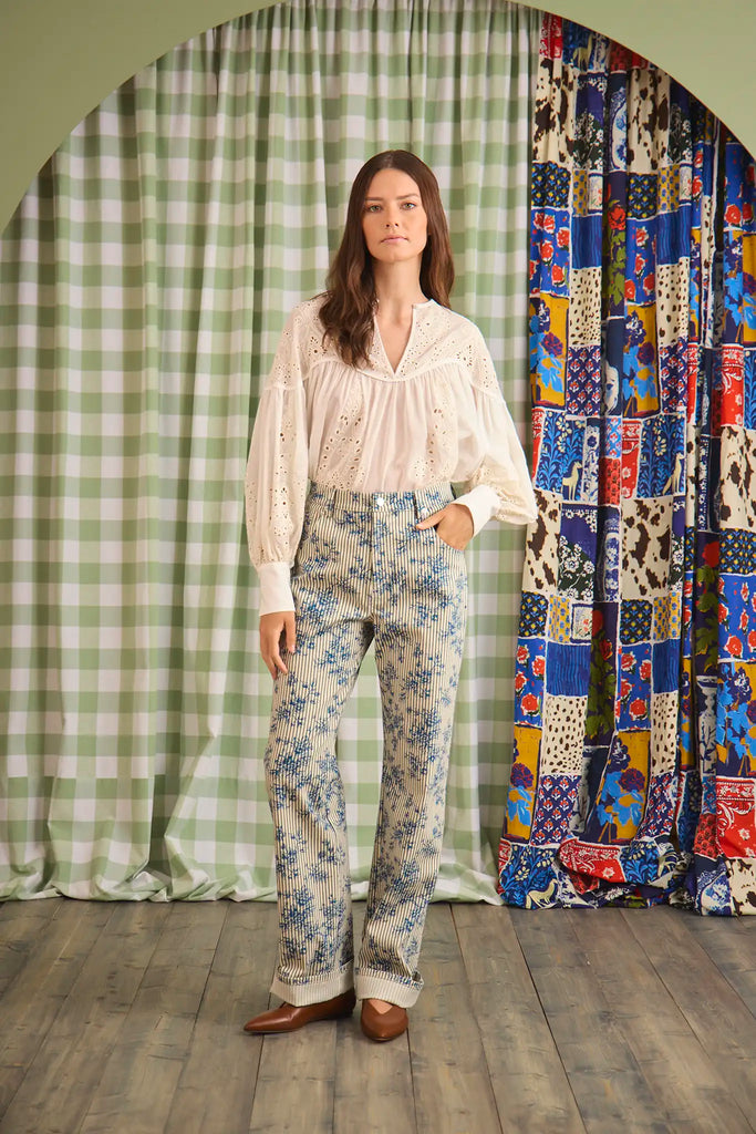 Lakelynn Pant in Cornflower Toile