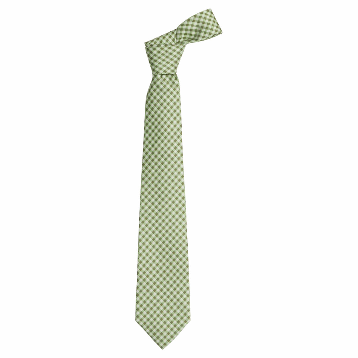 little english classic children's clothing, boys green and white gingham neck tie