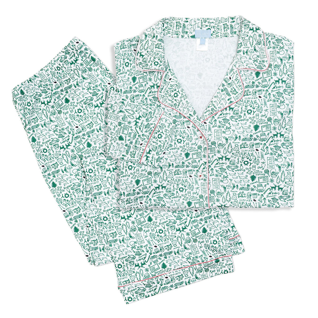 North Pole Christmas Women's Button Front Pajama Set