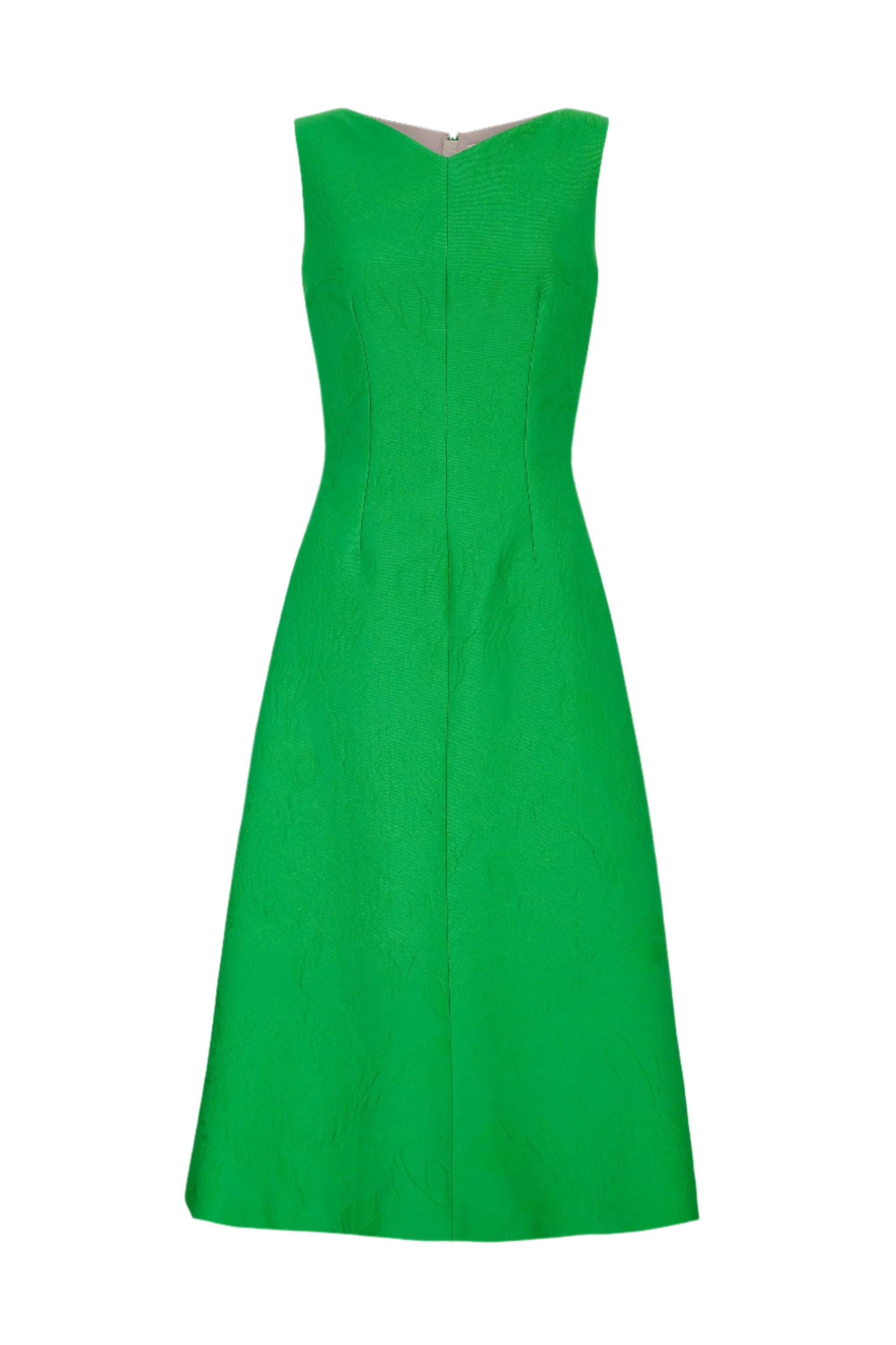 Octavie Dress In Green Embossed Cloque