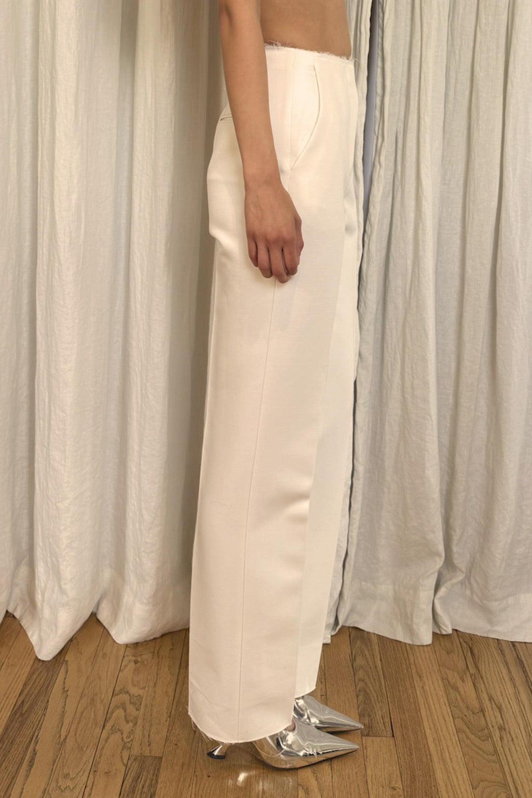 Ophelia Slim Leg Pant in Wool & Cotton