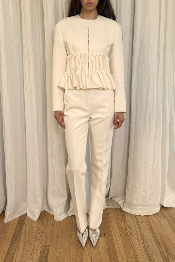 Ophelia Slim Leg Pant in Wool & Cotton