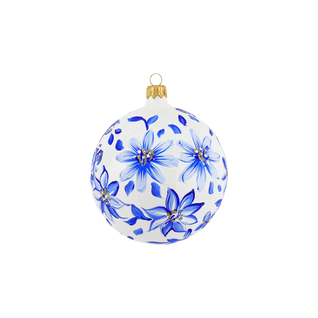 Ornaments Blue and White Flowers Ornament in Blue