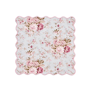OTM Exclusive: Delphine Placemat and Napkin Set in Sea Foam with Blush Embroidery