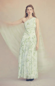 Remy Dress in Celadon Bloom Silk Chiffon
