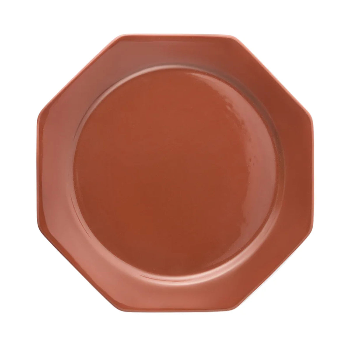 Octagonal Dinner Plate in Burgundy