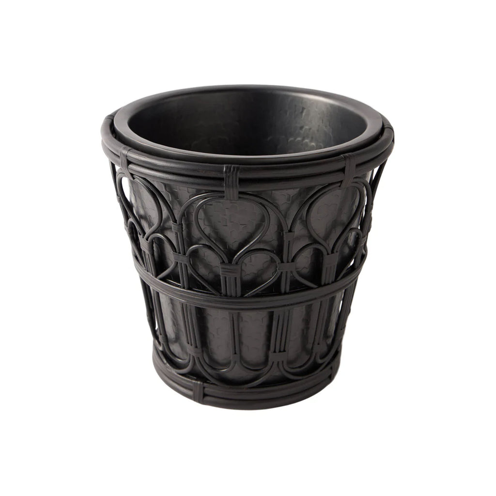 Viya Champagne Bucket in Cane and Brass