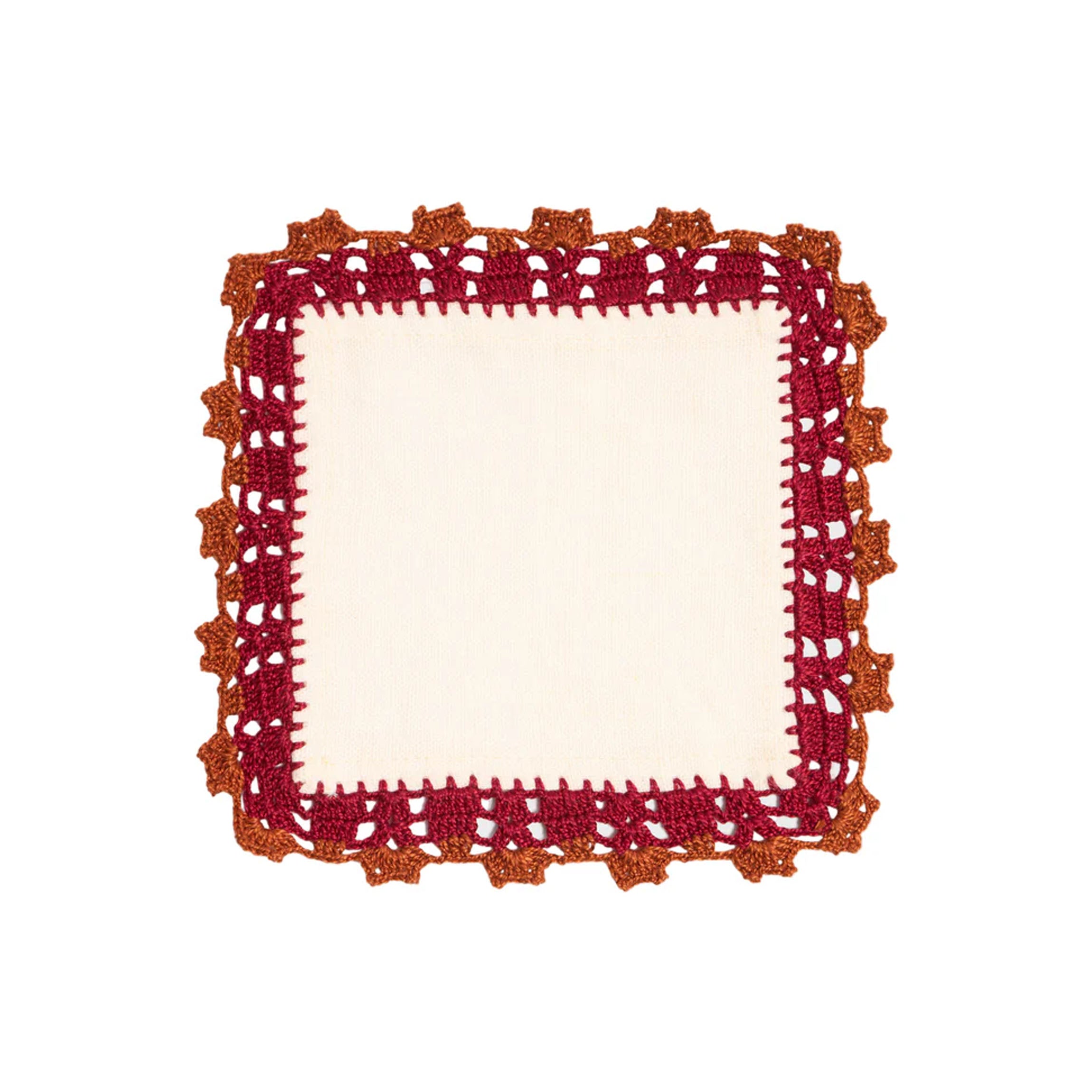 Crochet Embellished Cocktail Napkins, Set of 6